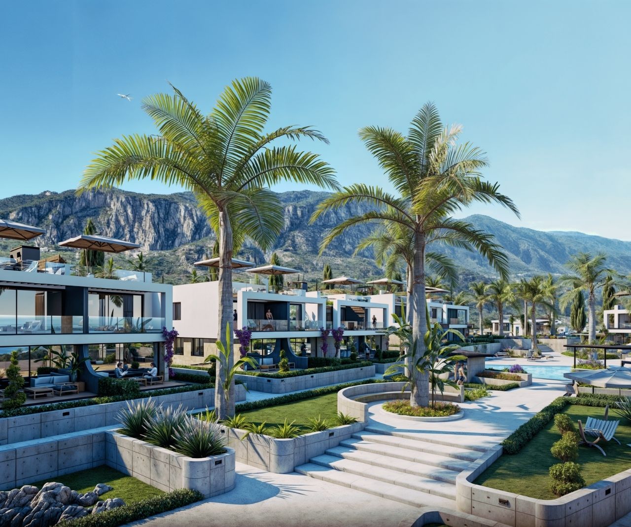 KIBRIS,GİRNE'DE GREENVILLE PROJESİNDE 2+1 SATILIK REZİDANS DAİRE