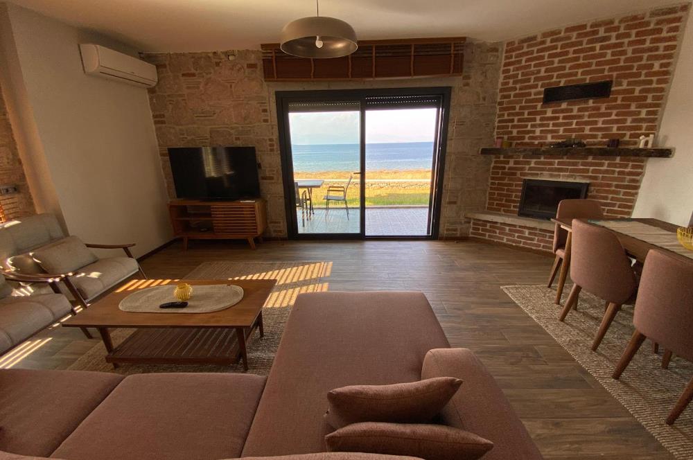 Cunda'da Yaz-Kış Kiralık, Denize Sıfır,Full Eşyalı Taş Villa