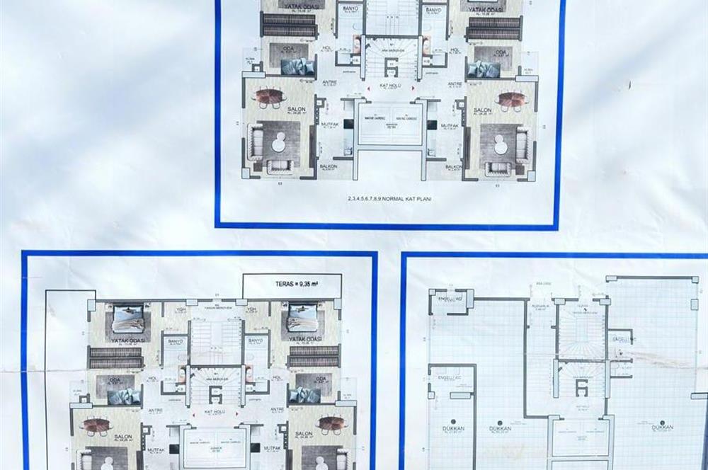 LOFT CADDE ÜSTÜ 9. Kat 70m2Net YENİ Binada 2+1