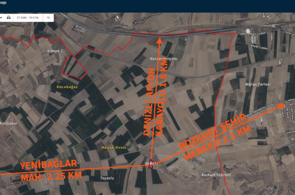 C21 LOFTTAN BOZKURT YENİBAĞLARDA SATILIK 5071 M² TARLA