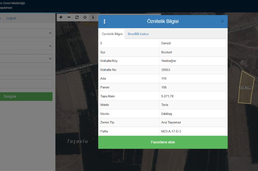 C21 LOFTTAN BOZKURT YENİBAĞLARDA SATILIK 5071 M² TARLA
