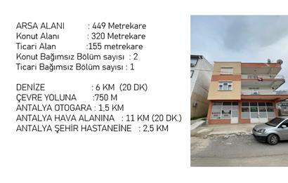 Antalya Kepez Erenköy'de Satılık Ticar + Konut Komple Bina