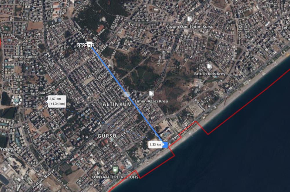 1299186107 Antalya Altınkum'da Satılık 3+1 Full Eşyalı Dubleks Daire 