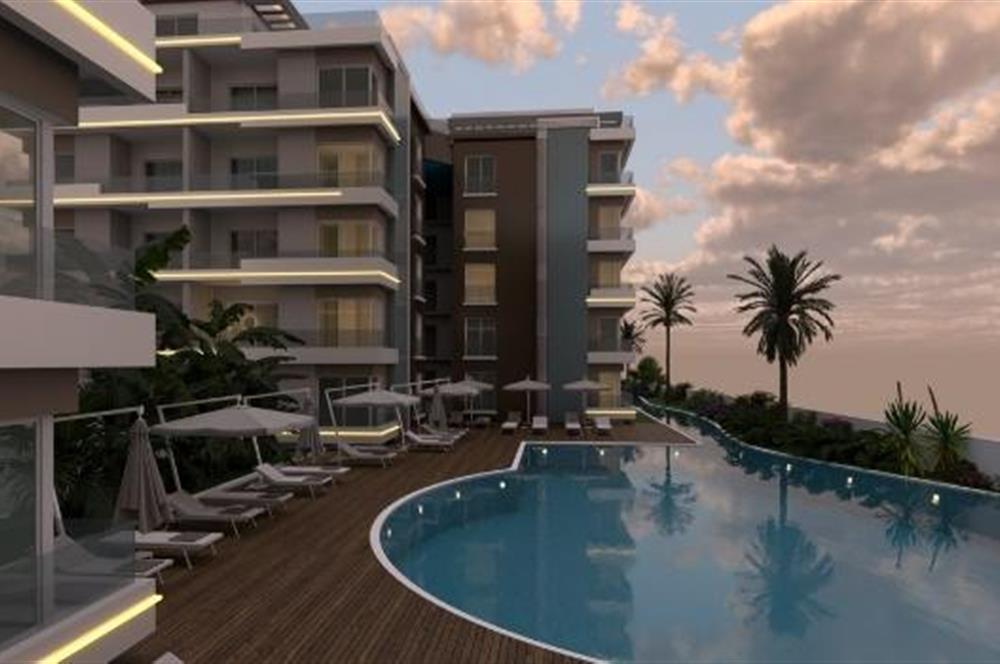 KIBRIS,İSKELE BAHÇELER THE BLUE REZİDANS'DA SATILIK 1+1 DAİRELER