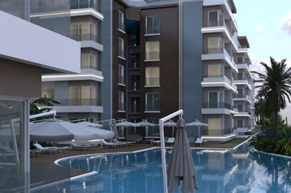 KIBRIS,İSKELE BAHÇELER THE BLUE REZİDANS'DA SATILIK 1+1 DAİRELER