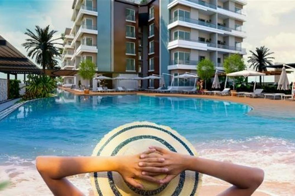 KIBRIS,İSKELE BAHÇELER THE BLUE REZİDANS'DA SATILIK 1+1 DAİRELER