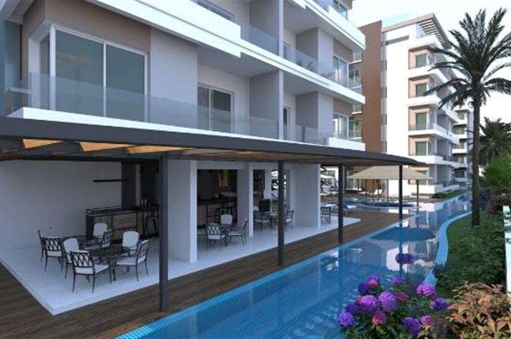 KIBRIS,İSKELE BAHÇELER THE BLUE REZİDANS'DA SATILIK 1+1 DAİRELER