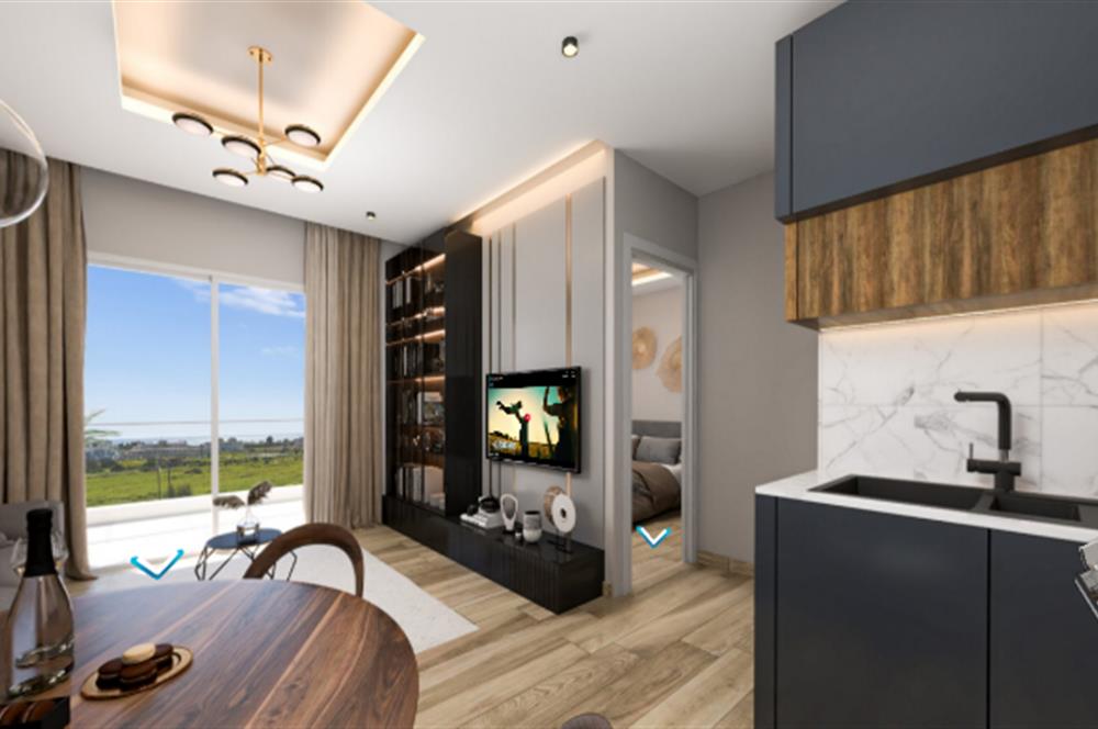 KIBRIS,İSKELE BAHÇELER THE BLUE REZİDANS'DA SATILIK 1+1 DAİRELER