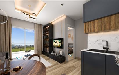 KIBRIS,İSKELE BAHÇELER THE BLUE REZİDANS'DA SATILIK 1+1 DAİRELER