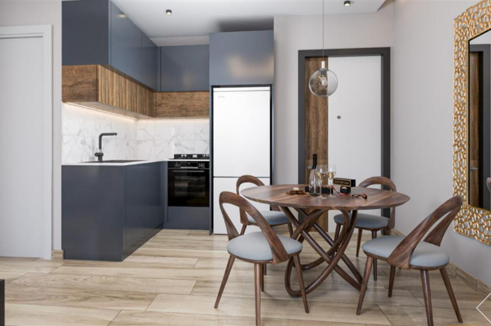 KIBRIS,İSKELE BAHÇELER THE BLUE REZİDANS'DA SATILIK 1+1 DAİRELER