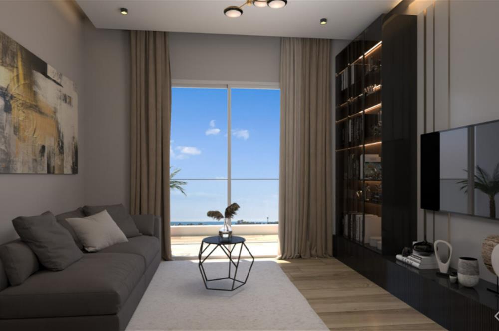 KIBRIS,İSKELE BAHÇELER THE BLUE REZİDANS'DA SATILIK 1+1 DAİRELER