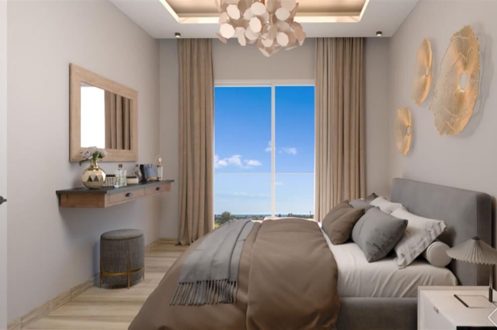 KIBRIS,İSKELE BAHÇELER THE BLUE REZİDANS'DA SATILIK 1+1 DAİRELER