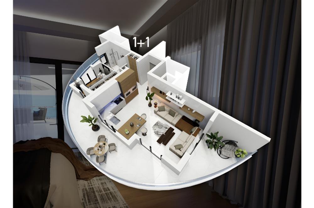 KUZEY KIBRIS İSKELE'DE DENİZE YAKIN 1+1 LÜKS DAİRE