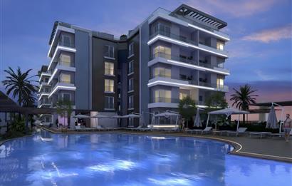 İskele Blue Residence'da Denize 850 m Satılık 1+1 daire