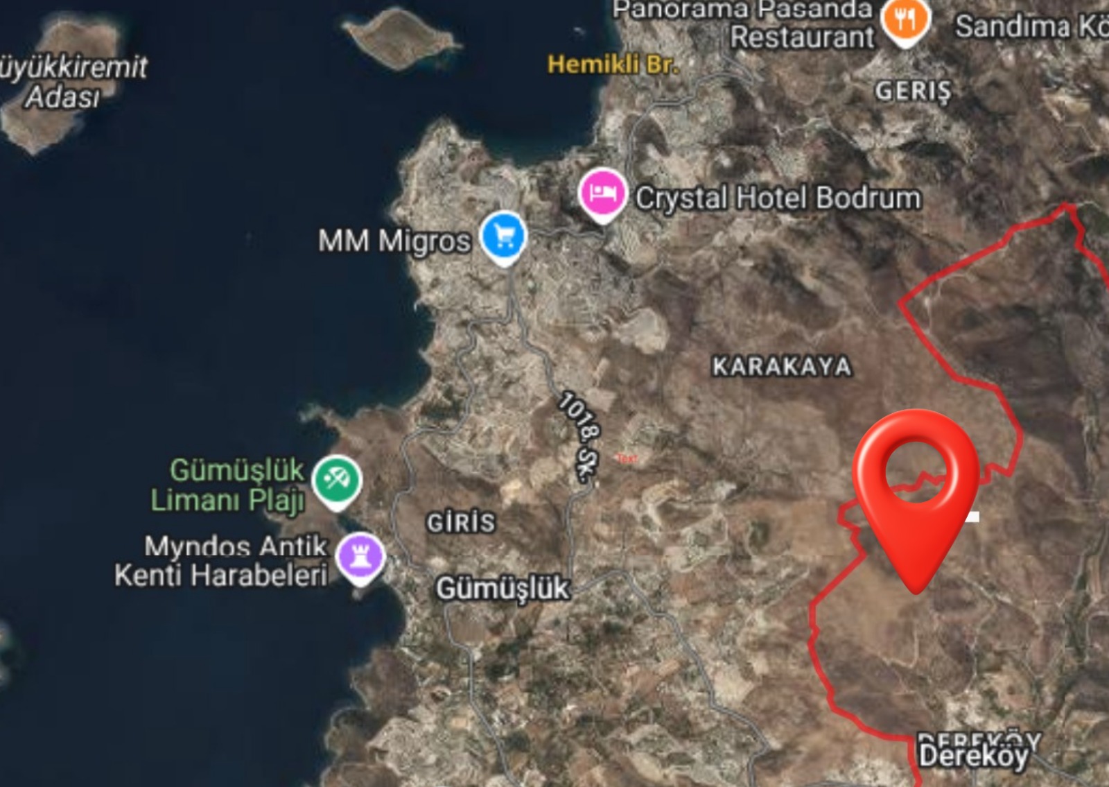BODRUM DEREKÖY'DE 360M2 İMARA SINIRDA SATILIK KOOPERATİF HİSSESİ