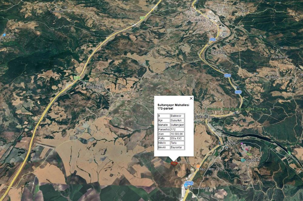 CENTRUY 21 BAL'DAN  SUSURLUK SULTANÇAYIR MAHALLESİ SATILIK TARLA