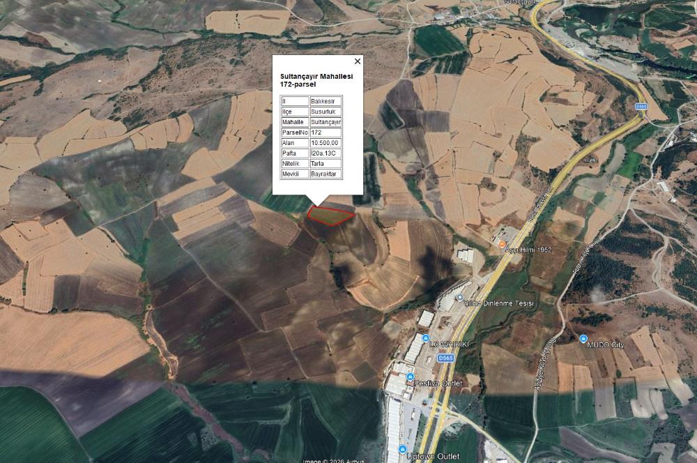 CENTRUY 21 BAL'DAN  SUSURLUK SULTANÇAYIR MAHALLESİ SATILIK TARLA