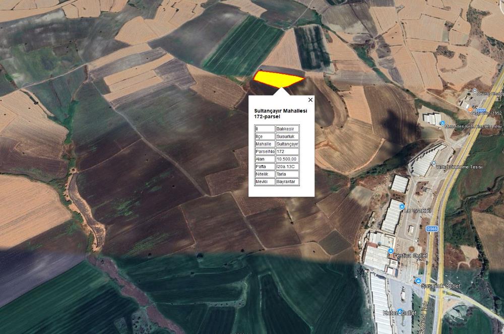 CENTRUY 21 BAL'DAN  SUSURLUK SULTANÇAYIR MAHALLESİ SATILIK TARLA