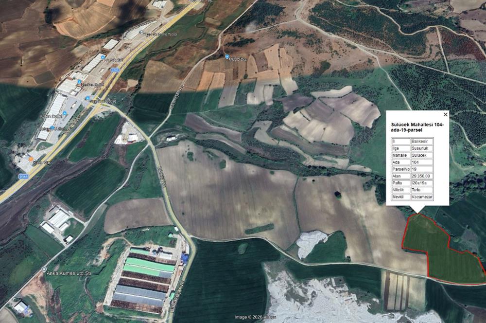 CENTRUY 21 BAL'DAN  SUSURLUK SÜLECEK MAHALLESİ SATILIK TARLA