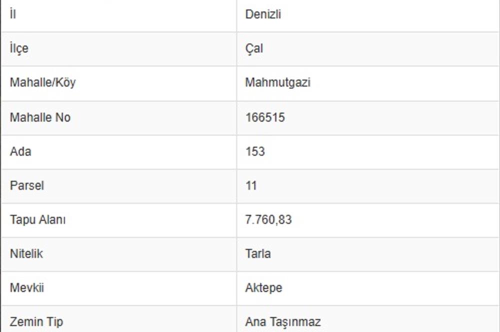 C21 LOFT'TAN ÇAL MAHMUTGAZİ'DE SATILIK TARLA
