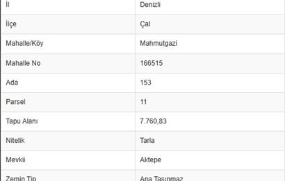 C21 LOFT'TAN ÇAL MAHMUTGAZİ'DE SATILIK TARLA