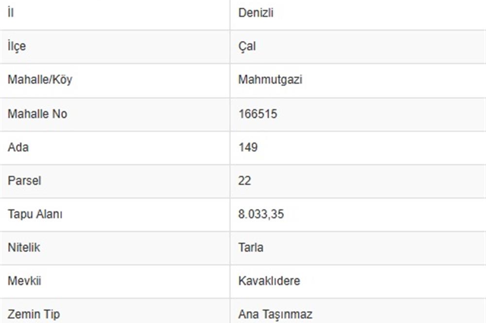 C21 LOFT'TAN ÇAL MAHMUTGAZİ'DE SATILIK TARLA