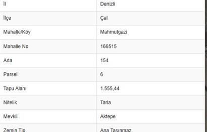 C21 LOFT'TAN ÇAL MAHMUTGAZİ'DE SATILIK TARLA