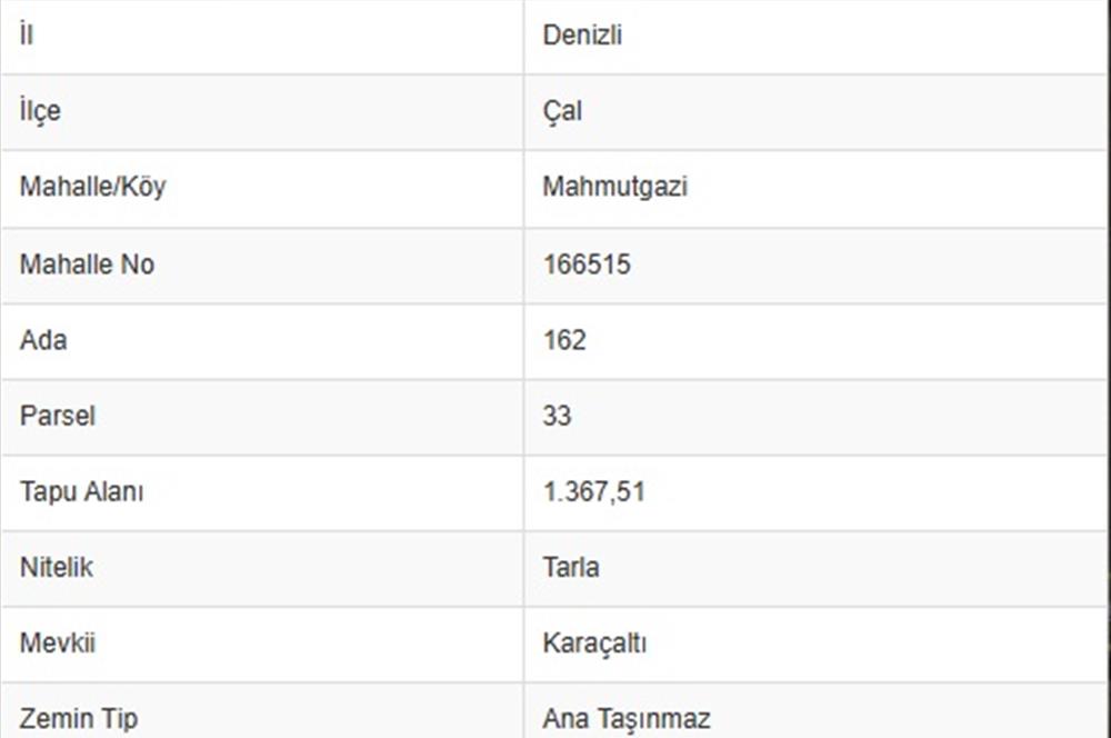 C21 LOFT'TAN ÇAL MAHMUTGAZİ'DE SATILIK TARLA