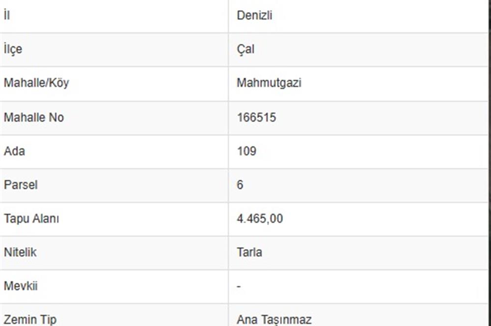 C21 LOFT'TAN ÇAL MAHMUTGAZİ'DE SATILIK TARLA