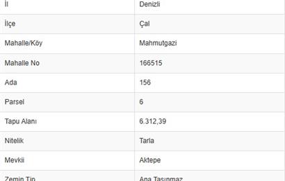 C21 LOFT'TAN ÇAL MAHMUTGAZİ'DE SATILIK TARLA