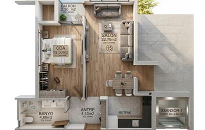 KÜÇÜKYALI'DA MARMARAYA METROYA YÜRÜME MESAFELİ KATTA FIRSAT 1+1