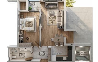 KÜÇÜKYALI'DA MARMARAYA METROYA YÜRÜME MESAFELİ KATTA FIRSAT 1+1