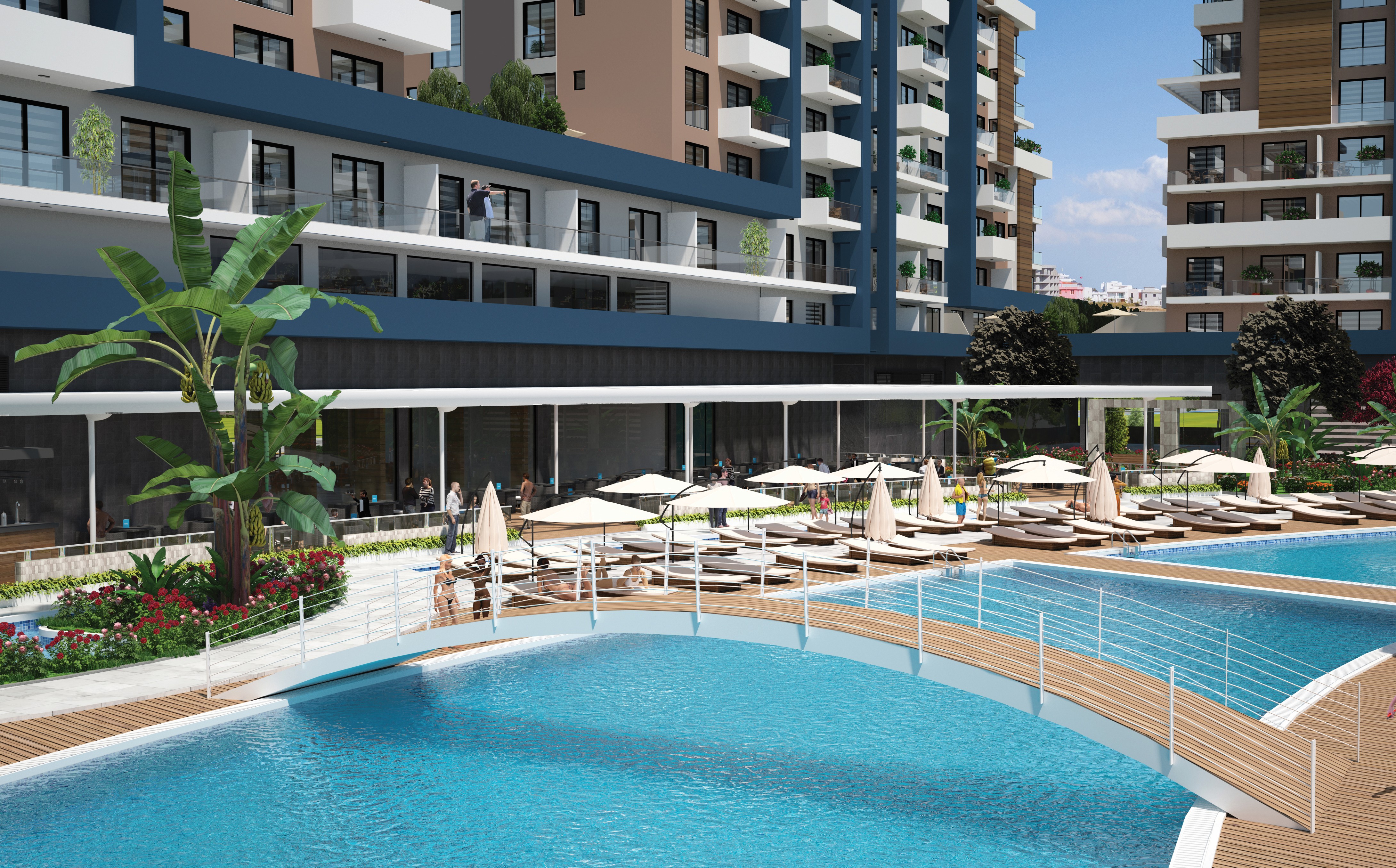 İskele Long Beach Riverside Life'da Tam Eşyalı 2+1 Satılık Daire