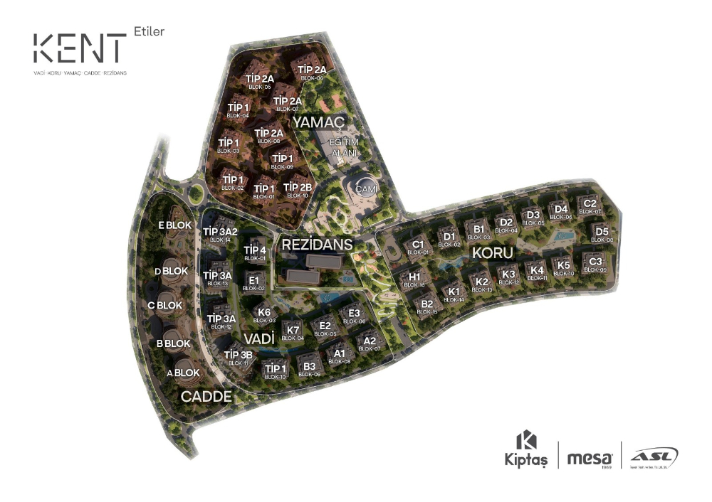 Mesa Kent Etilerde 130 m² Büyük Tip 2+1 | Lüks & Yüksek Değer