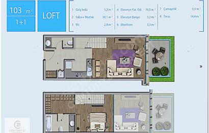AKBATI MAVİ KULEDE SATILIK AKILLI LOFT ÖZEL BAHÇELİ 1+1