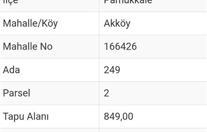 DENİZLİ PAMUKOVA AKKÖYDE İMARLI ARSA