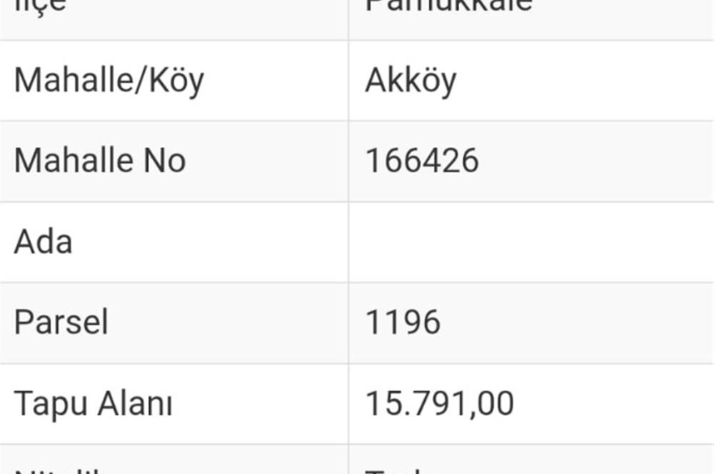 DENİZLİ PAMUKKALEDE YOLA CEPHE TARLA