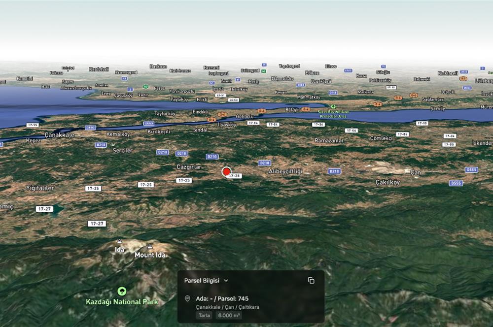 C21 Cius; Çanakkale Çan Çaltıkara Satılık 6.000m2 Tarla