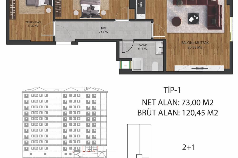 FİNANS MERKEZİNE KOMŞU, %50 NAKİT %50 VADELİ 2+1 DAİRELER