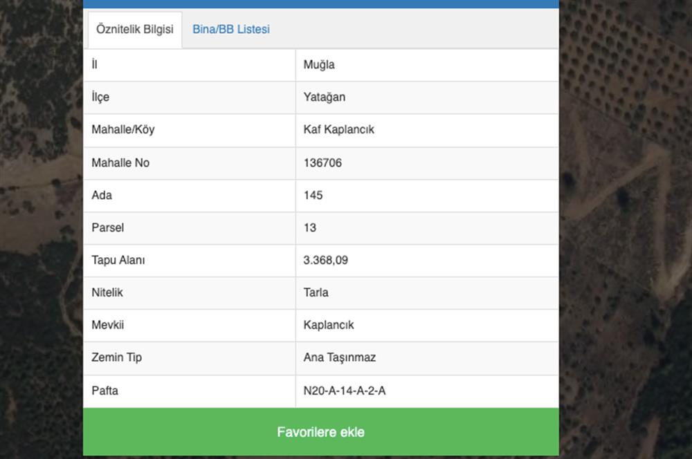 Muğla Yatağan Satılık 3.368 m2 Tarla