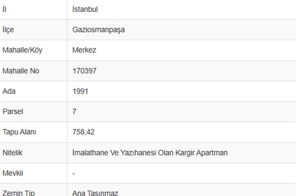 GAZİOSMANPAŞA MERKEZ KATLI OTOPARK-TİCARİ İMARLI 758 M2 ARSA