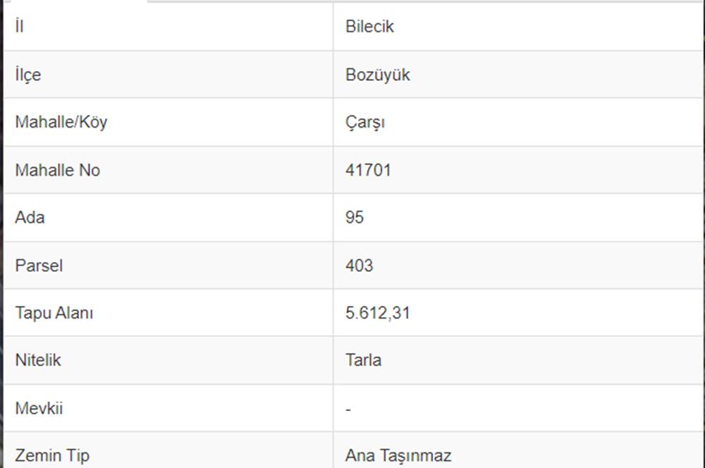 BİLECİK BOZÖYÜK EMSALSİZ TİCARİ İMARLI 5.613 M2 ARSA