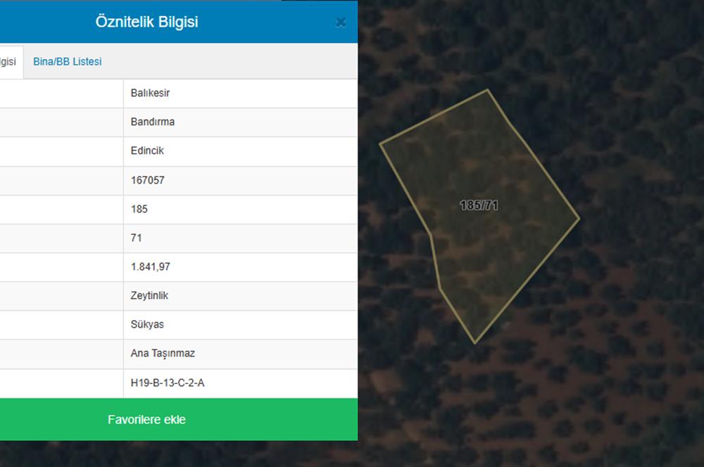 Century 21 Bal'dan Bandırma Edincik Mahallesinde Satılık Zeytinlik