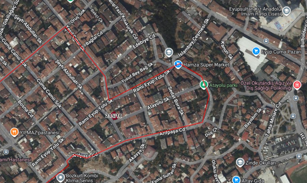 Eyüpsultan Projesi Çizilmiş 201 m² 2. Derece Tarihi Eser Arsa