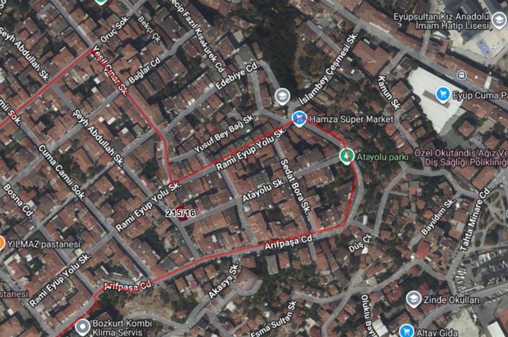 Eyüpsultan Projesi Çizilmiş 201 m² 2. Derece Tarihi Eser Arsa