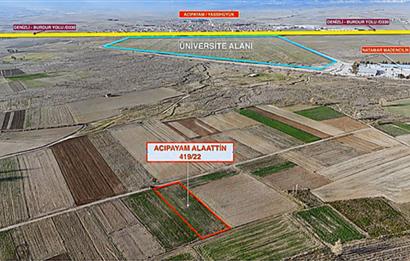 C21 LOFT'TAN, ACIPAYAM ALAATTİN'DE,KAD.YOL 2134 M² SATILIK TARLA