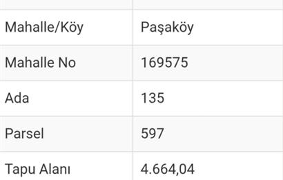 C.21 LOCA ALTIEYLÜL PAŞAKÖY MAH.SATILIK 4664 M2 FIRSAT ARSA