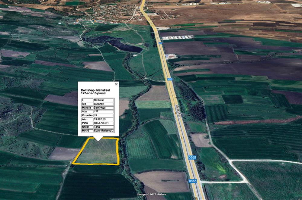 CENTURY 21 BAL SUSURLUK DEMİRKAPI SATILIK TARLA 13 DÖNÜM 