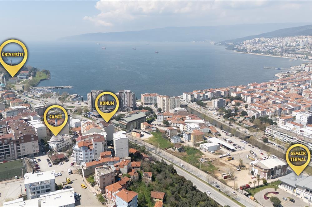 C21 Cius; Gemlik Hisar’da Önü Kapanmaz Full Deniz Manzaralı Masrafsız 2+1