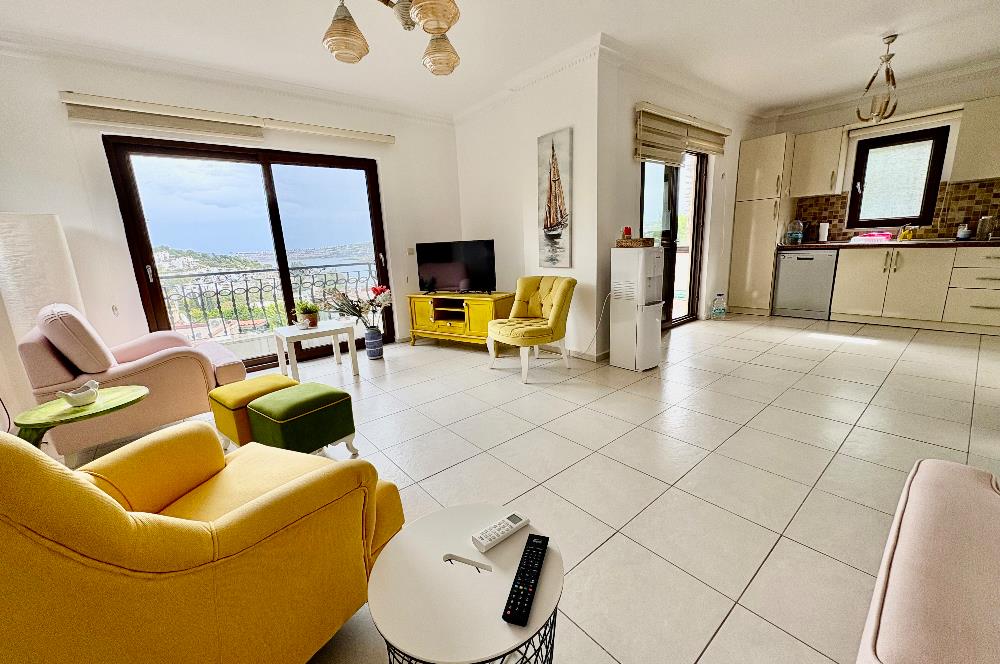 Bodrum Gündoğan Kiralık Tatil Evi | Deniz Manzaralı, Plaja Yürüme Mesafesinde, Özel Bahçeli Lüks Dubleks